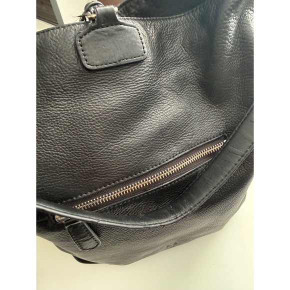 Frye Heidi Black Pebbled Leather Hobo Bag with Tassels - Picture 12 of 16